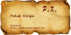 Patak Kinga névjegykártya