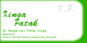 kinga patak business card